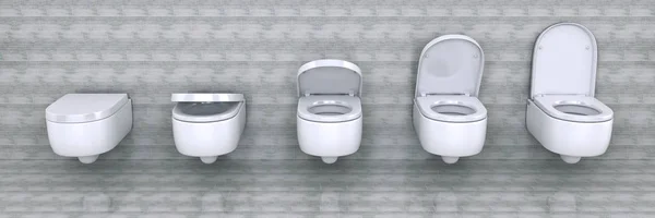 Mangkuk Toilet Putih Kamar Mandi Rendering — Stok Foto