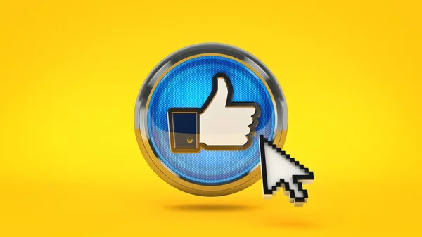 Thumb Glossy Icon Rendering — Stock Photo, Image