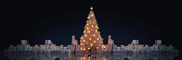 Christmas Tree Gifts Christmas Concept 2019 Rendering — Stock Photo, Image