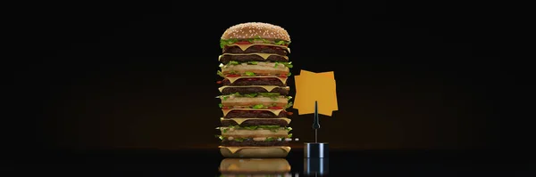 Hamburger Tower Rendering — Stock Photo, Image