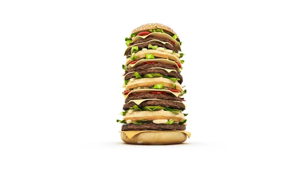 Hamburger Tower Rendering — Stock Photo, Image