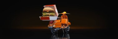 Hamburger Teslimatı. 3d render