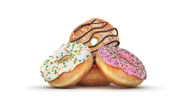 Köstliche Bunte Donut Set Darstellung — Stockfoto