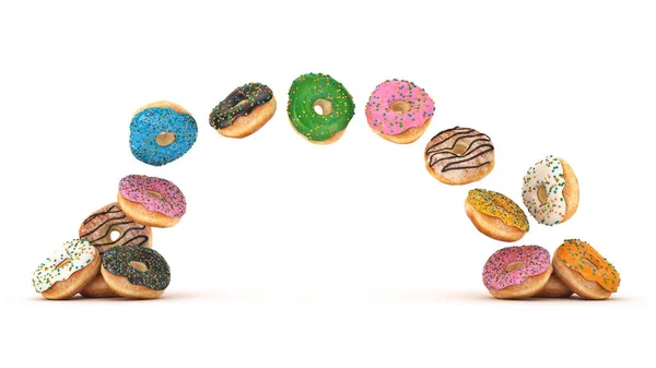 Köstliche Bunte Donut Set Darstellung — Stockfoto