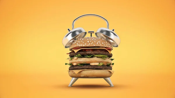 Hamburger Väckarklocka Rendering — Stockfoto