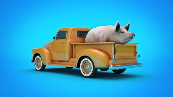 Pig Pickup Renderização — Fotografia de Stock