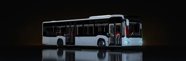 Білий Міський Автобус Візуалізація — стокове фото