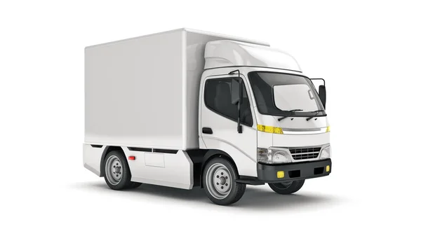 White Delivery Truck Rendering — 스톡 사진
