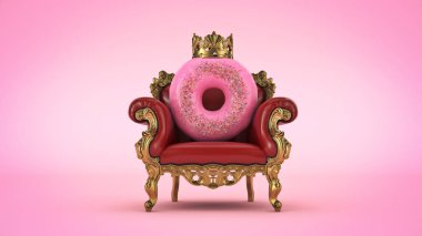 Lezzetli Kral donut. 3B işleme