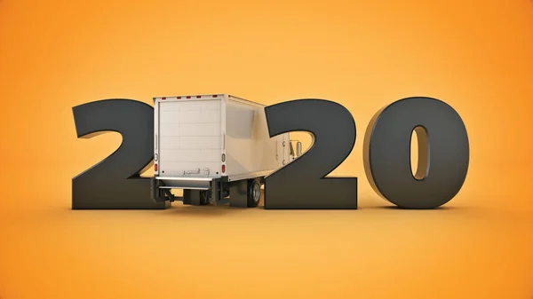 Kyld Lastbils Koncept 2020 Nytt Skylt Rendering — Stockfoto