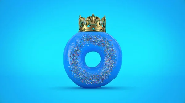Delicioso Donut King Renderizado — Foto de Stock