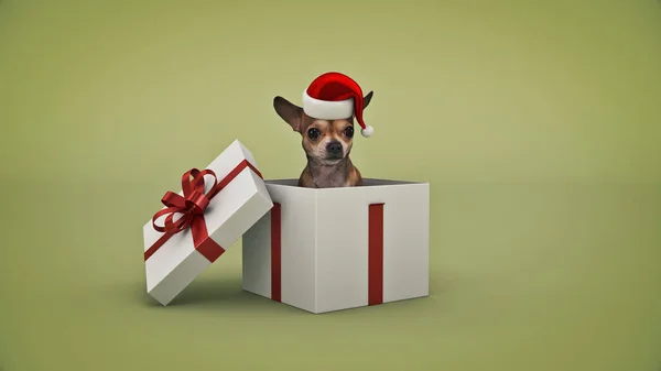 Julhund Koncept Jul Rendering — Stockfoto