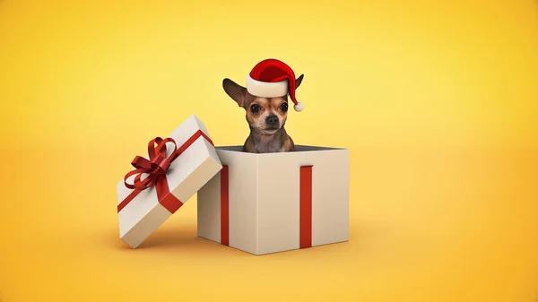 Julhund Koncept Jul Rendering — Stockfoto