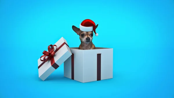 Perro Navidad Concepto Navidad Renderizado — Foto de Stock