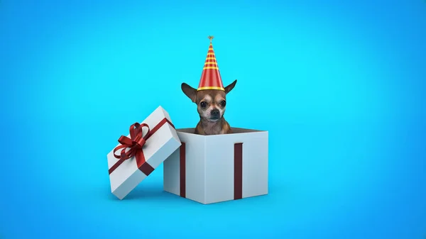 Fiesta Cumpleaños Del Perro Renderizado — Foto de Stock