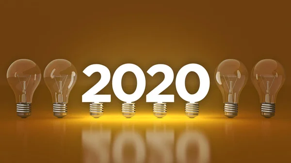 Panneau Nouvel 2020 Intérieur Des Ampoules Rendu — Photo