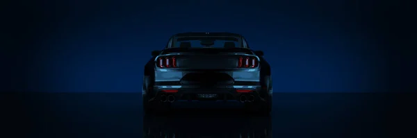 Mașină Sport Configurare Studio Fundal Întunecat Redare — Fotografie, imagine de stoc