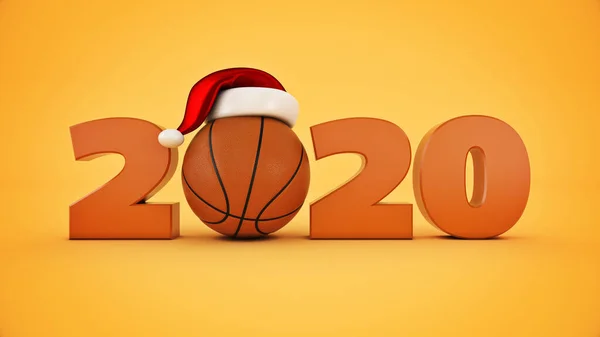 2020 크리스마스 오렌지 바구니 렌더링 — 스톡 사진