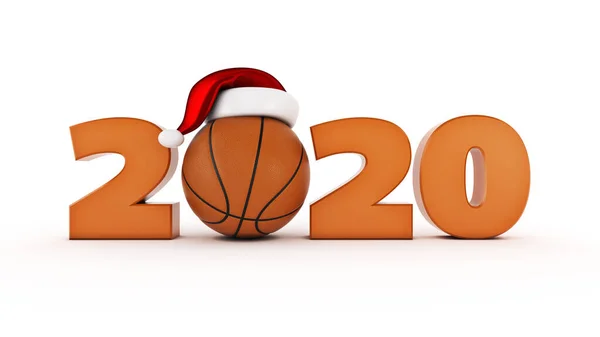 2020 크리스마스 오렌지 바구니 렌더링 — 스톡 사진