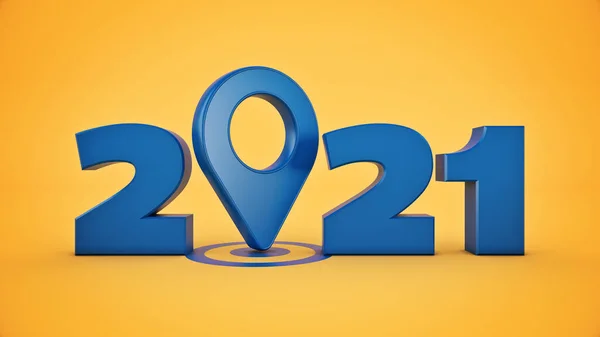 포인터 2021 New Year Sign 렌더링 — 스톡 사진
