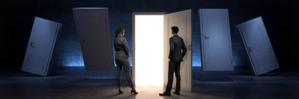 Door Businessman Door New Opportunity Rendering — Stock Photo, Image