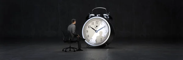 ビジネスマンと時間の概念 3Dレンダリング — ストック写真