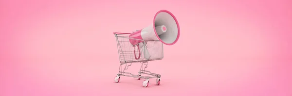 Megafone Isolado Conceito Oferta Compras Renderização — Fotografia de Stock