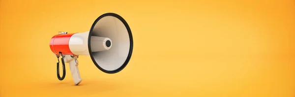 megaphone isolated, attention concept announcement. 3d rendering