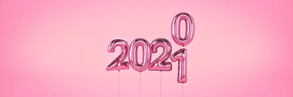 2021 Yılının Rakamları Helyum Balonları Folyo Numaraları Noel 2021 Balonları — Stok fotoğraf