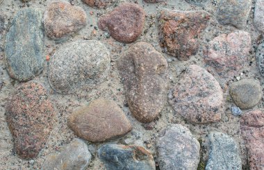 Parke taşlarının arka planı. Çok renkli kaldırım. Yol dokusu