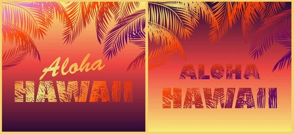 Shirt Neon Moda Stampe Variazione Spiaggia Notte Festa Con Aloha — Vettoriale Stock