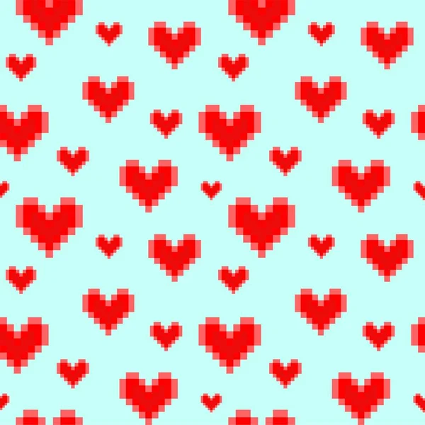 时尚壁纸情人节与几何红色的心打印在薄荷颜色背景 — 图库矢量图片