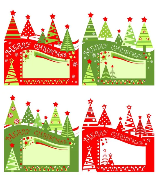 Xmas Red Green Tags Christmas Sale Cut Out Paper Abstract — Stock Vector
