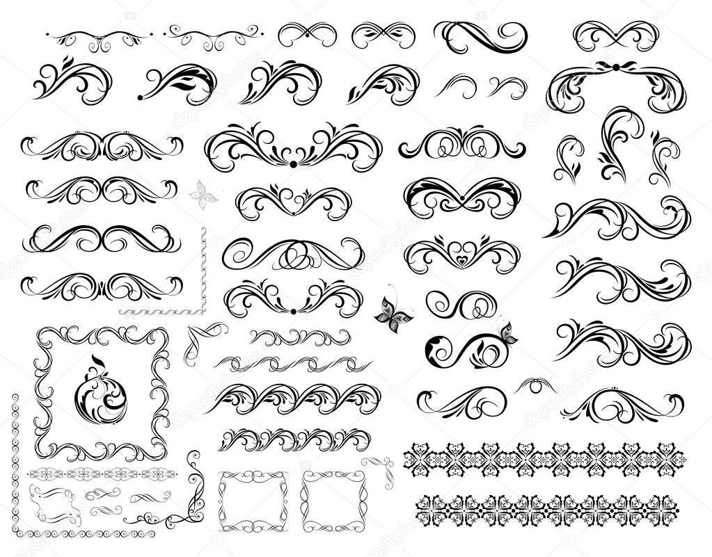 Set Of Decorative Vintage Floral And Calligraphic Frames Borders Titles And Headers For Wedding And Heraldic Design Premium Vector In Adobe Illustrator Ai Ai Format Encapsulated Postscript Eps Eps Format With this item you get 6 journal tags/bookplates/label oval frames in eps, ai, svg (vector graphics) this set also comes with custom shapes for photoshop and brushes that may be used in photoshop. set of decorative vintage floral and