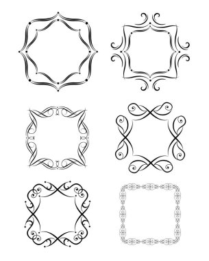 Tipografi tasarımı, butik, tabela için vintage çerçeveler, vinyet, kitap başlıkları ve moda etiketleri