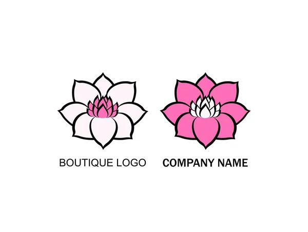 Lotus Variação Design Logotipo Símbolo Vetor Flor Bonita —  Vetores de Stock
