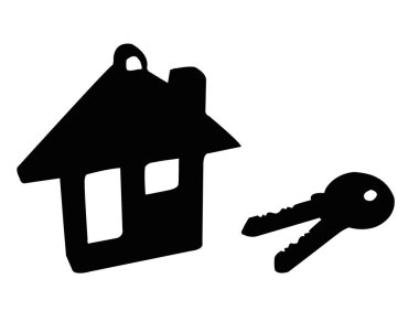 Ev ve anahtarlarında güvenlik sembolü olarak siluet