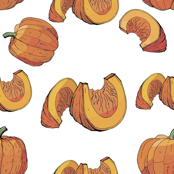 1Seamless Background Bright Holiday Pumpkins Design — Stock Photo, Image