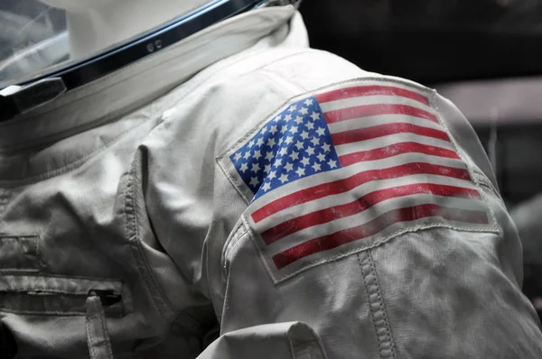Amerikan bayrağı yama bir uzay giysisi astronot kabında