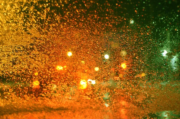 View Car Window Winter Evening Blur — Stock Photo, Image