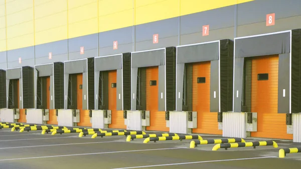 Sanayi ve taşıma. Depo lojistik karmaşık. kapıları yükleme