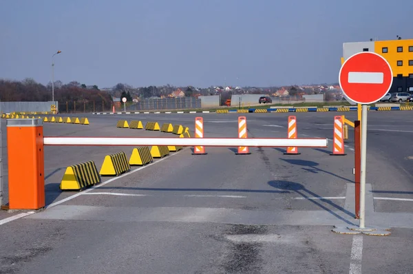 Barrier Gate Automatic system for security. No entry sign