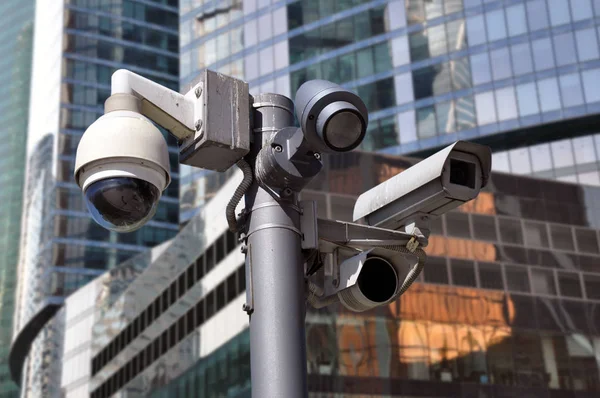 폐쇄 회로 카메라 멀티 앵글 CCTV 시스템 — 스톡 사진