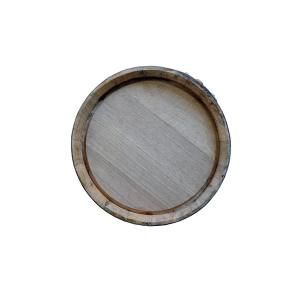 The round bottom of a wooden oak barrel — Stock Photo, Image