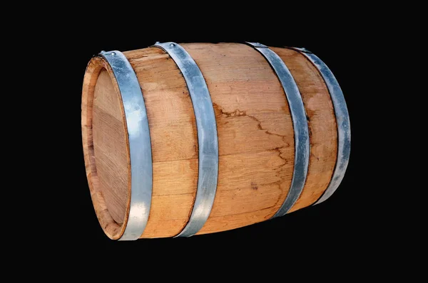 Oak barrel. Isolate on a black background.