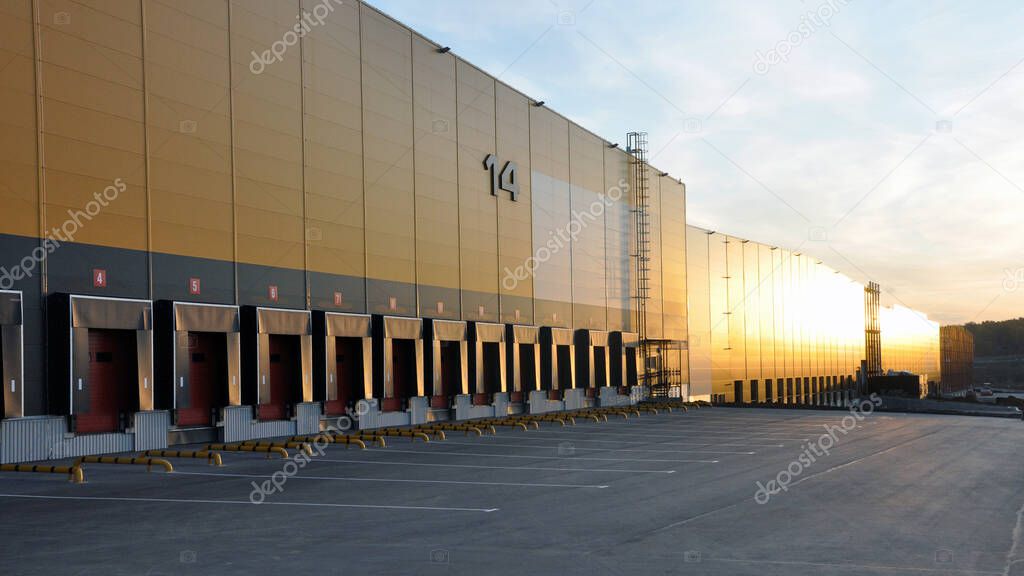 Modern warehouse complex. View of loading docks