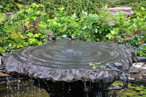 公園内の簡単な控えめな噴水。噴水のボウル。. — ストック写真