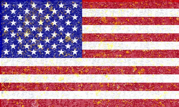 美国国旗 旧木制表面上的纹理 设计师用空白 — 图库照片