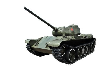 Sovyet orta tank T-44. Beyaz arkaplanda izole et.