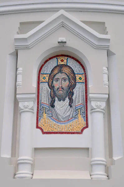 Brest Bielorussia Luglio 2020 Icona Cristo Salvatore Esposta Mosaici Sulla — Foto Stock